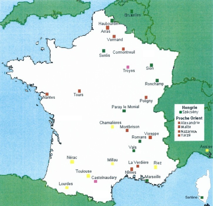 carte des monastères
